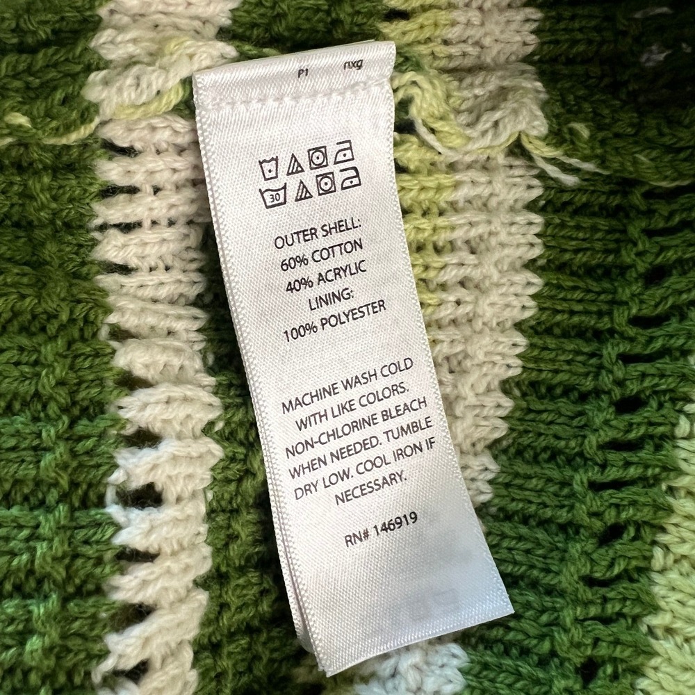 Sincerely Jules Green Striped Crochet Halter Midi Dress Keyhole Cutout Size M - Picture 7 of 9